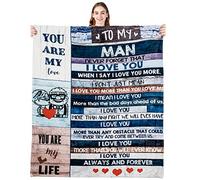 BLAMEZI Coperte per anniversario, San Valentino, per marito, fidanzato, con scritta You are My Life, per matrimoni, Natale, regali per il mio uomo, in morbido micropile ultra morbido, 152 x 127 cm