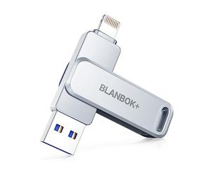 BLANBOK+ MFI Certified Chiavetta USB 256GB per iPhone, Penna USB 3 in 1 Pen drive USB 3.0 Chiave USB Type C per iOS, iPhone, iPad, Android, Tablet, Computer, PC, Mac