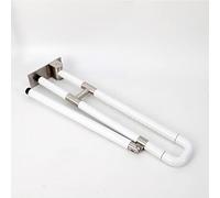 Blanc - Barra di appoggio pieghevole per doccia, con manico in acciaio INOX, anti-scivolo, adatta a donne e casse fino a 300 kg (75)