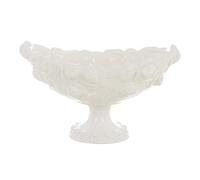 Blanc Mariclò' Alzatina ovale con roselline rilievo ceramica bianca 25x16x16 cm