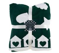 Blanc Mariclò Collezione Home Sweet Home Plaid sherpa con nuvole 140 x 170 cm Verde