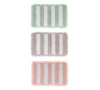 Blanc MARICLO Collezione Righe d’Aria Tappeto a righe assortito con gala 50 x 80 cm 100% COTONE (Verde)