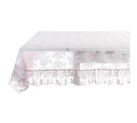Blanc Mariclò Collezione Romantic Lace Tovaglia con gala in pizzo 12 cm 180 x 300 cm 100% Poliestere Cipria