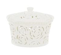 Blanc Mariclò Collezione Sentimento Fiorito Contenitore L 18 x P 18 x H 13 cm Ceramica Colore Bianco Naturale
