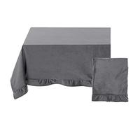 Blanc Mariclò Collezione TEMPERA Tovaglia / copritutto in velluto con gale 160 x 270 cm Grigio