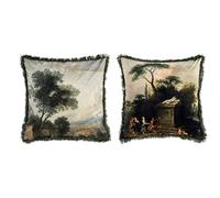 Blanc Mariclò Collezione Velvet Cuscino velluto stampato con frangia ass. 45 x 45 cm