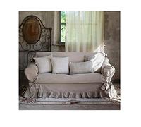 Blanc Mariclo' Copri Divano Shabby Chic A Tre POSTI Colore Tortora