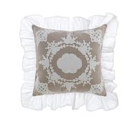 Blanc MARICLO Cuscino arredo Brezza di Sangallo, 45x45 cm, 50% cotone 50% lino, sfoderabile