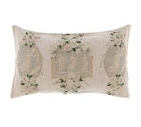 Blanc Mariclo Cuscino arredo Decorativo Ricamato in Cotone con Frange, Shabby Chic Blooming Poetry 50x80 cm