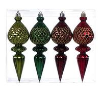 Blanc Mariclò Decorazioni per Albero di Natale, Pz 4 Colore Rosso e Verde 20 cm H Addobbi Ciondoli Natalizi A28101