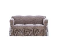 Blanc Mariclò Fodera Copridivano Shabby Chic Due o Tre Posti, Copri Divano Elasticizzato Color Tortora, Stretch (3 Posti)