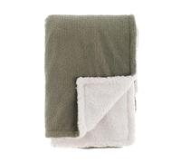 Blanc Mariclò Plaid sherpa verde/panna, 140x170 cm, 420 gsm