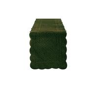 BLANC MARICLO' Runner da tavolo striscia velluto CARMEN verde 40x140 cm