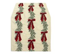 Blanc Mariclò Runner di natale in cotone con fiocchi 45×150 cm