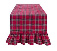 Blanc Mariclò Runner natalizio in tartan scozzese con gala 50×170 cm