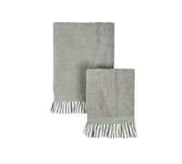 Blanc Mariclo Set 2 asciugamani da bagno in cotone con gala a righe Sogno 40x60/60x110 cm 4 varianti(2 unità) COLORE: VERDE