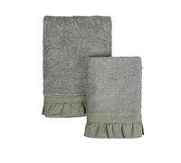 Blanc Mariclo Set 2 asciugamani da bagno in cotone con gala Sogno 40x60/60x110 cm 6 varianti(2 unità) COLORE: VERDE