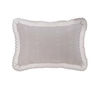 Blanc Mariclò Set 2 copriguanciali beige con pizzo "Palazzo Unito" 50x80 cm