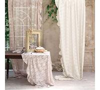 Blanc Mariclò' Set 2 Pannelli Tenda Pizzo Rouche Romantic Lace Avorio 150x290cm