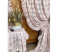 Blanc Mariclò' Set 2 Pannelli Tenda Pizzo Rouche Romantic Lace Cipria 150x290 cm