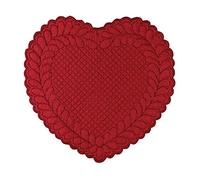 BLANC MARICLO' Set 2 tovagliette americane a cuore cotone rosso 42x42 cm