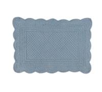 Blanc Mariclò Set 2 tovagliette americane cucina rettangolari in cotone celeste, "Carmen" Shabby Chic 35x50cm