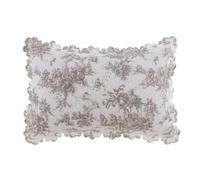 Blanc Mariclo Set Due Copriguanciali Federa in Cotone Bianco/Tortora Chiaro Toile de Jouy 50x80 cm