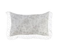 Blanc Mariclo Set Due Copriguanciali in Microfibra con Gala in Pizzo San Gallo tutù, Shabby Chic 50x80 cm