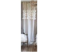 Blanc Mariclò Set Due Pannelli Tenda da Camera in Misto Lino Beige con Balze Dentelle Shabby Chic, Classico 140x290 cm