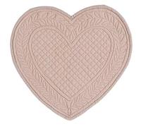 Blanc Mariclò Set Tovaglietta Americana a Cuore Stile Shabby Chic, Colazione Romantica Trapuntata, Collezione Carmen (Rosa)