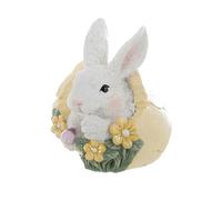 Blanc Mariclo Statuina Coniglio Pasquale in Resina con Uovo, Persefone Shabby Chic 7x9xH10 cm A