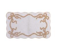 Blanc Mariclo Tappeto bagno in cotone con fiocchi dorati 50x80 cm