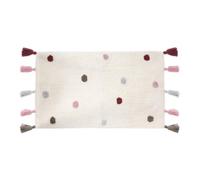 Blanc Mariclo Tappeto da Bagno in Cotone Avorio con Pois e Nappe Romance, Shabby Chic 50x80 cm