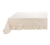 Blanc MARICLO Tovaglia in cotone cerato con gala di 10 cm, Infinity. Dimensioni: 170x240cm, 100% cotone colore naturale