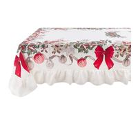 Blanc Mariclò Tovaglia natalizia in cotone, copritavolo con gala "Sinfonia Natalizia" 180x350 cm