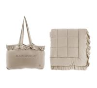 Blanc Mariclò Trapunta matrimoniale con gale in microfibra colore beige, 260x260 cm, collezione Diamante, 300 gsm