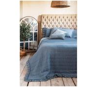 Blanc Mariclo Trapunta matrimoniale invernale azzurra Acquarello di Sangallo 260x260 cm