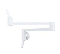 Blanca, rubinetto da cucina a parete, monoforo, doppia maniglia, in ottone resistente, pieghevole ed estensibile, braccio articolato a doppio snodo per un utilizzo versatile.