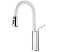 Blanca, rubinetto da cucina con doccetta estraibile a 3 funzioni in ottone, girevole a 360°, rubinetto monocomando per cucina moderna ed elegante.