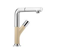 BLANCO 518297 Yovis-S-Rubinetto da Cucina, Effetto Silgranit, Bicolore, Cromato, Champagne/Cromo
