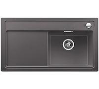 BLANCO 520445 ZENAR 5 S, Lavandino da cucina, SILGRANIT PuraDur, grigio roccia, con tagliere in legno, 50 cm Unterschrank