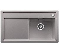 BLANCO 520446 Zenar 5 S, Lavandino da Cucina Silgranite PuraDur, Alluminio Metallizzato, con Tagliere in Legno, Alumetallico, 50 cm Unterschrank