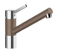 BLANCO 521706 TIVO-Rubinetto da Cucina Effetto Silgranit, Bicolore, Colore: Nero/Cromato, a Bassa Pressione, Noce Moscata/Cromo, Niederdruck