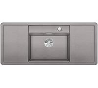 BLANCO 523615 alaros 6 S 6 S Silgranit PuraDur con telecomando per scarico, con bacino di nero al centro alumetallic, Alluminio Metallizzato