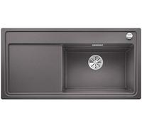 BLANCO 524053 ZENAR XL 6 S SteamerPlus Silgranit PuraDur con Comando Remoto Incluso, Tagliere di Legno, Vasca Destra, Roccia Grigio