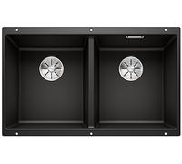 PRONTA CONSEGNA - Blanco Lavello due vasche SUBLINE 350/350-U 1525987 finitura nero da 75.5x46 cm - Sottotop