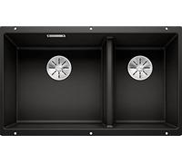 PRONTA CONSEGNA - Blanco Lavello due vasche SUBLINE 430/270-U 1525991 finitura nero da 75.5x46 cm - Sottotop