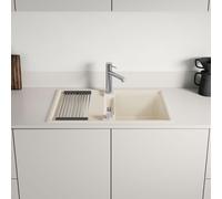 BLANCO ADIRA 45 S, Silgranit bianco morbido, tipo di montaggio: installazione dall'alto, reversibile, con controllo di scarico, con accessori, mobiletto da 45, grande bacino, superficie facile da