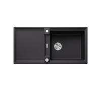 BLANCO ADIRA XL 6 S-F | Lavello in granito in silgranito nero | Tipo di montaggio: a filo | reversibile | per sottolavelli larghi 60 cm | Grande bacino | Superficie facile da pulire