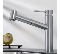Blanco Ambis rubinetto da cucina, bassa pressione, estraibile, orientabile, 525124, Am cciaio inox spazzolato [Rubinetteria da Cucina > Rubinetti da Cucina]